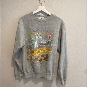 disneyland map sweatshirt crew neck